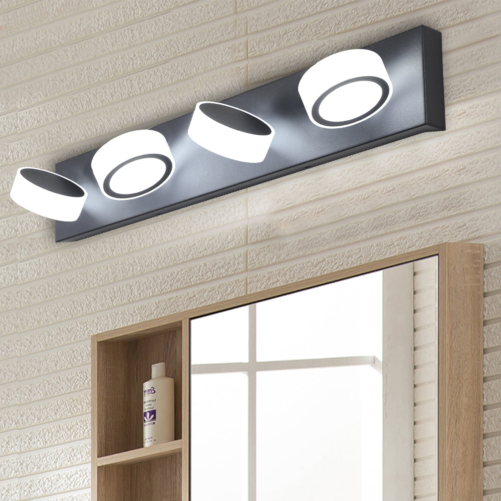 Modern 4-Light LED Vanity Light, Dimmable Acrylic Bar, 29 in., for Bathroom Mirror — detail view 3