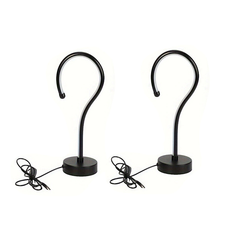 Question Mark LED Table Lamp, Sculptural Matte Black Accent Light, Set of 2 — detail view
