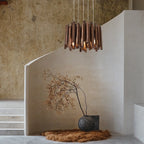 Minimalist Wood Chandelier, Light or Dark Finish, 16–47 in.