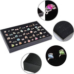 Slots Jewelry Ring Display Organizer Tray Holder Earrings Storage Box
