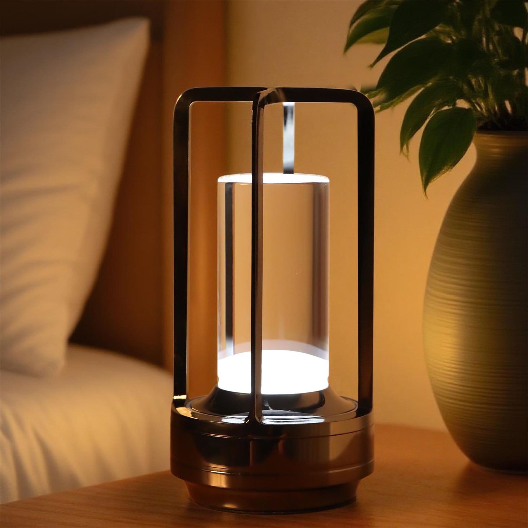 Portable Touch Control Table Lamp, 5000mAh Battery 3-Color Dimming, Cordless LED for Bedroom — detail view
