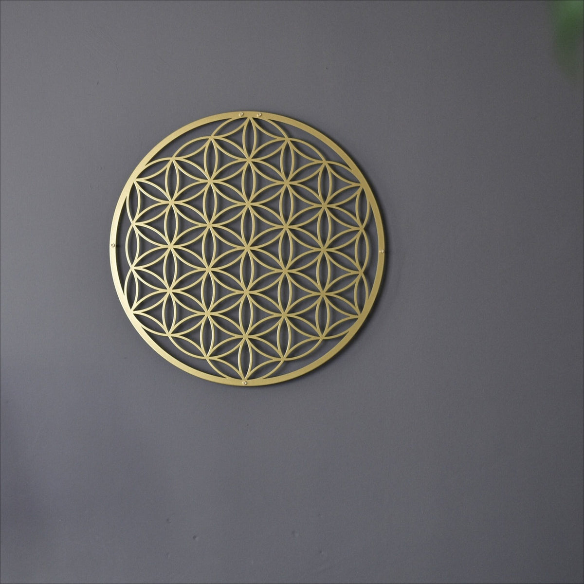 Boho Zen Lotus Metal Wall Art, Floral Hanging, Wrought Iron, for Living Room — detail view 3