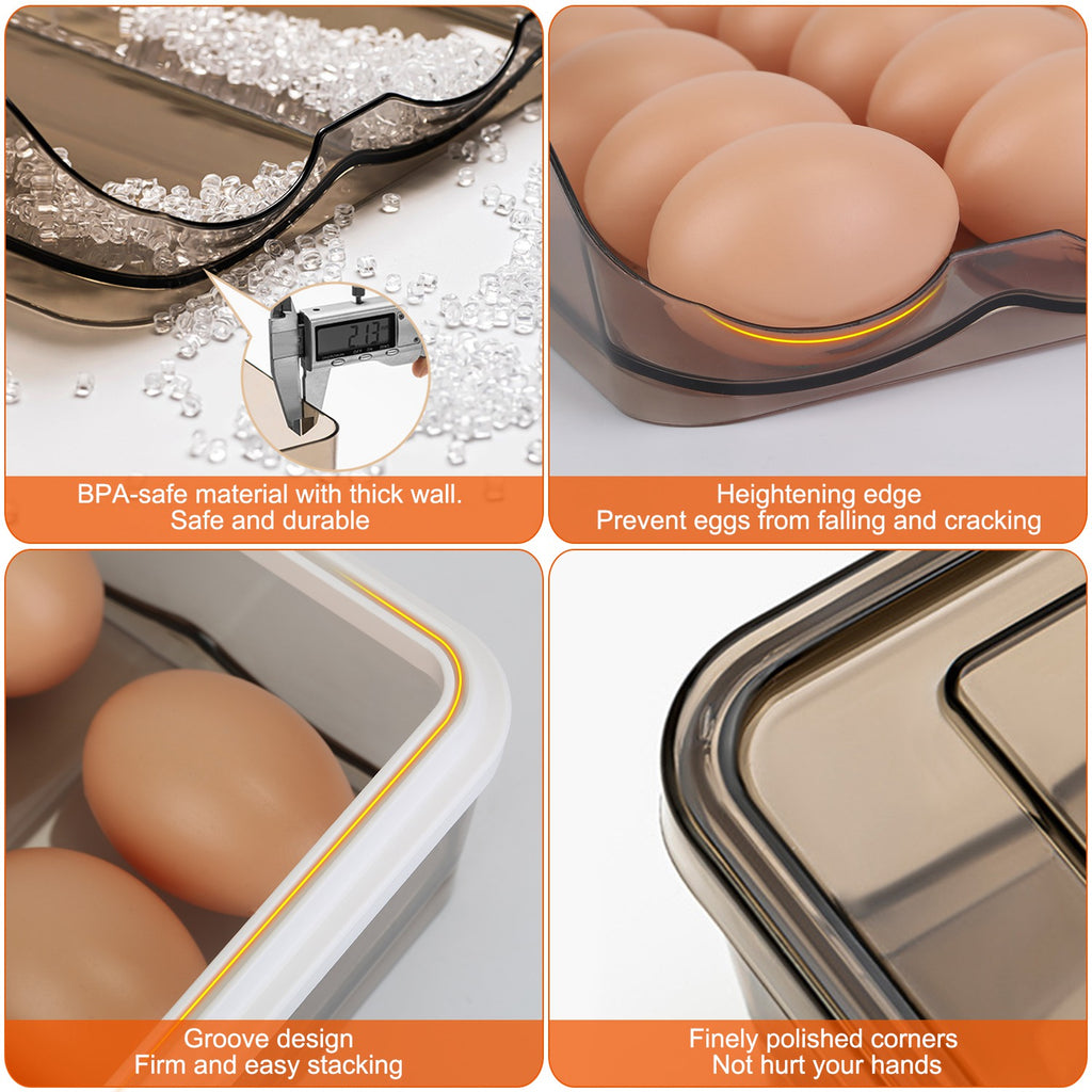 Egg Container Holder For Refrigerator Double Layer Egg Storage Box Wit