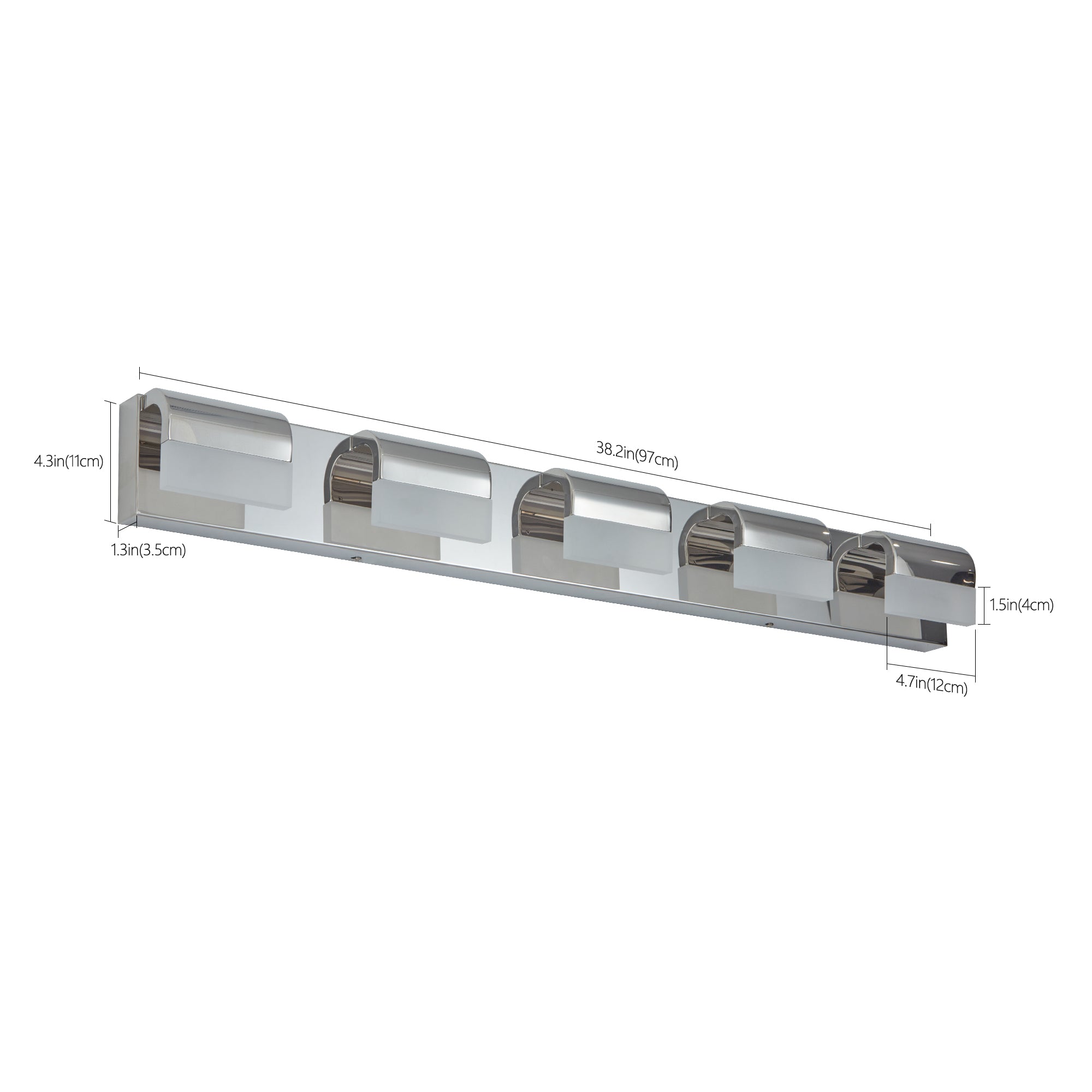 Modern Bathroom Vanity Lighting 5-Light LED Vanity Lights Over Mirror