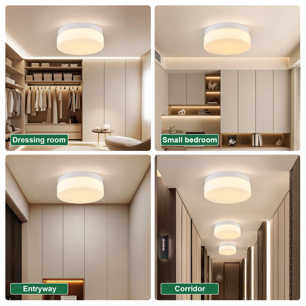 Round LED Flush Mount Ceiling Light, 3 Color Modes, Energy-Saving 24W