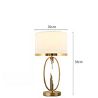 Art Deco Brass Hoop Table Lamp, White Shade with Gold Edge