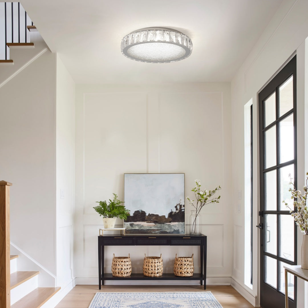 K9 Crystal LED Flush Mount Ceiling Light, 3 Color Temperatures