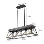Black & Gold Industrial 5-Light Pendant Chandelier, Mesh Frame, 32 in.