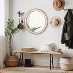 23.62 Inches Round Wall Mirror For Bathroom Vanity