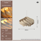 Retro Spiral Chandelier, Walnut-Tone or Cotton White