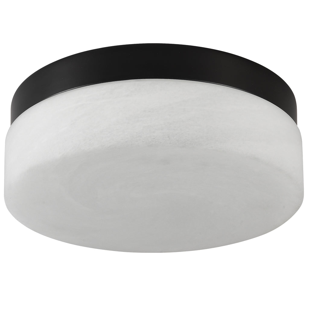 Black 12 in. LED Flush Mount Ceiling Light, Round Low-Profile Fixture