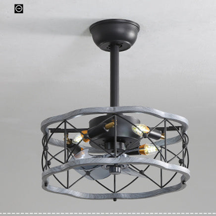 Nordic Minimalist Ceiling Fan with Light, Metal Blades, 45 in