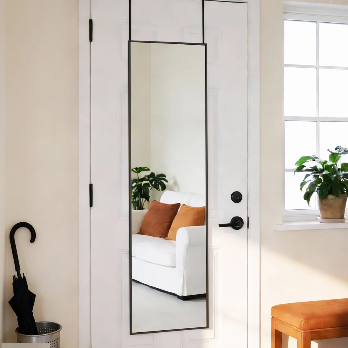 Full-Length Wall Mirror, Floor-Standing or Wall-Mounted, 47 in. Arch or Rectangle for Bedroom — detail view 2