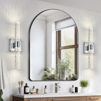 17in H Contemporary Crystal Wall Light