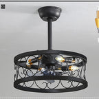 Nordic Minimalist Ceiling Fan with Light, Metal Blades, 45 in
