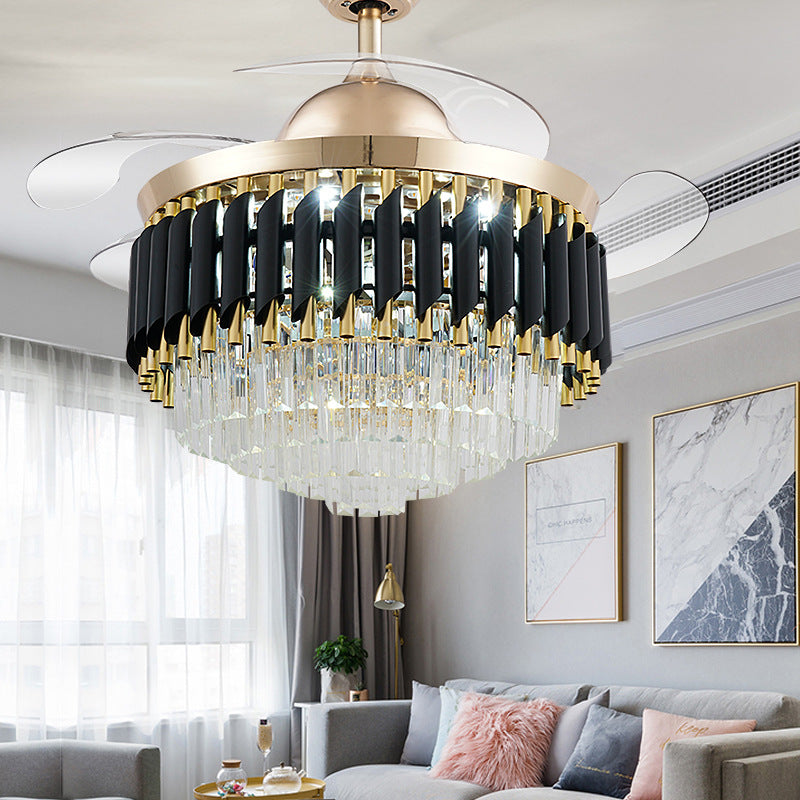 Crystal LED Ceiling Fan Light with Remote, 42 or 48 in