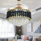 Crystal LED Ceiling Fan Light with Remote, 42 or 48 in