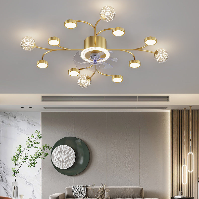 Smart LED Ceiling Fan Light with Remote, 21 or 39 in., Black or Gold
