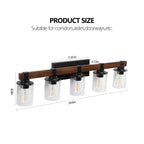 35 Rustic 5-Light Vanity Light