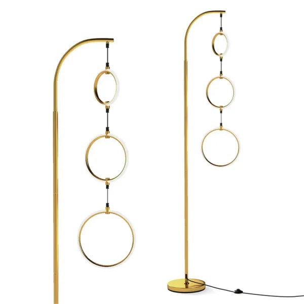 Modern 3-Circle LED Floor Lamp, Dimmable, 3 Color Temperatures