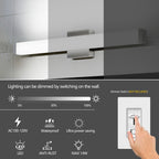 Bathroom Vanity Light Brushed Nickel Square LED 25 Inch 14W 6000K Cool
