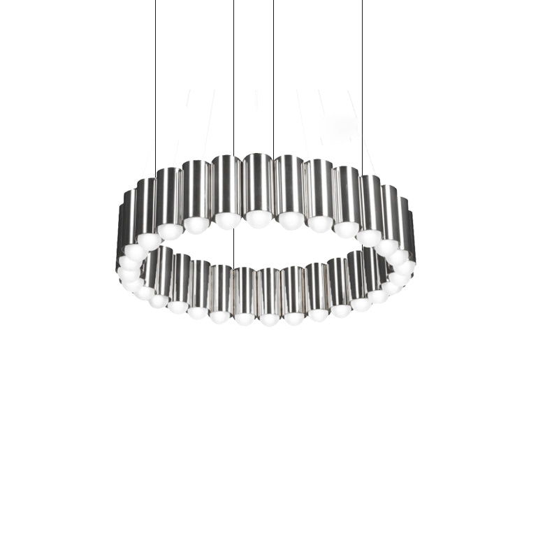 Sculptural Carousel Pendant Chandelier, Gold Fluted Metal, 24–47 in Wide