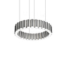 Sculptural Carousel Pendant Chandelier, Gold Fluted Metal, 24–47 in Wide