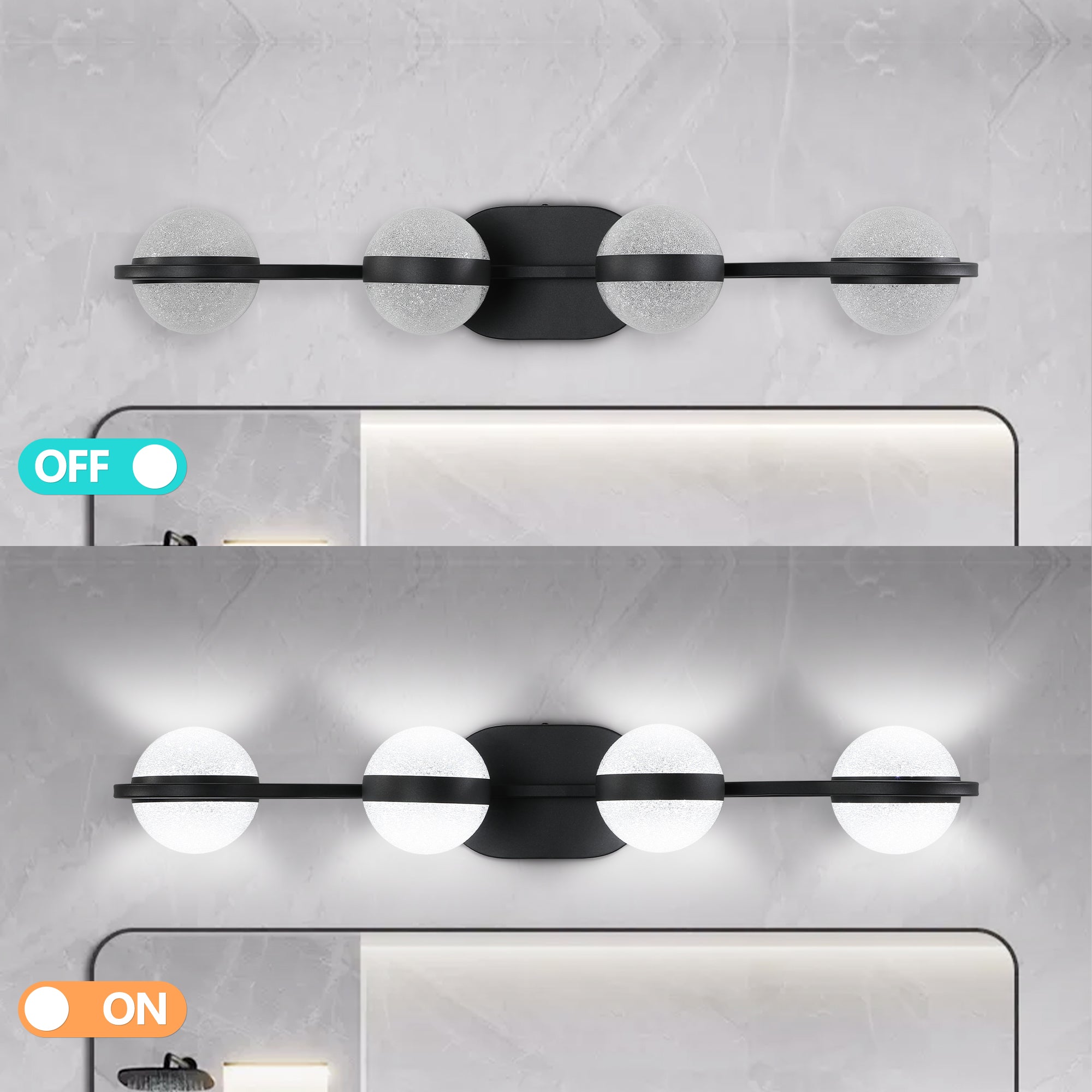 Same As W1340P143677 L2001-B-4 30 Black Minimalist LED Bathroom Vanity