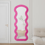 Flannel Full Length Wave Rose Floor Mirror For Bedroom Living Room Han