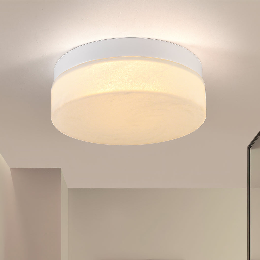 Gold Slim LED Flush Mount Ceiling Light, 12 in. Low-Profile Fixture