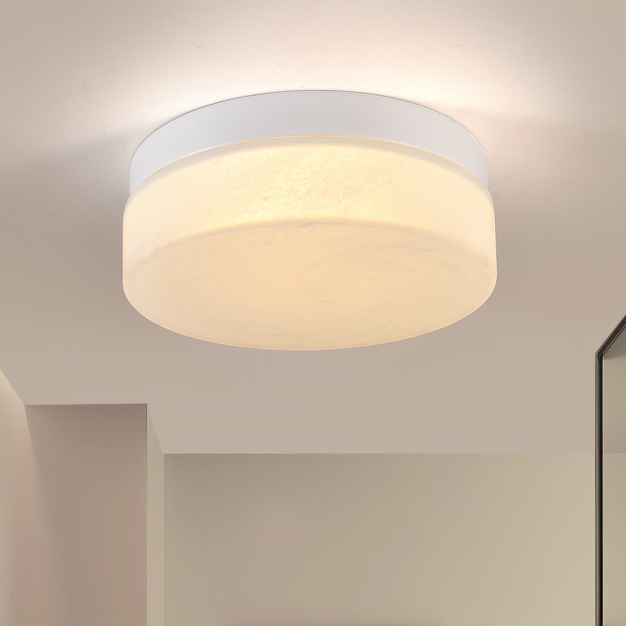 Gold Slim LED Flush Mount Ceiling Light, 12 in. Low-Profile Fixture