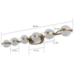 43in Gold Minimalist LED Bathroom Vanity Light With Crystal Sand Acryl