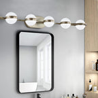 43in Gold Minimalist LED Bathroom Vanity Light With Crystal Sand Acryl