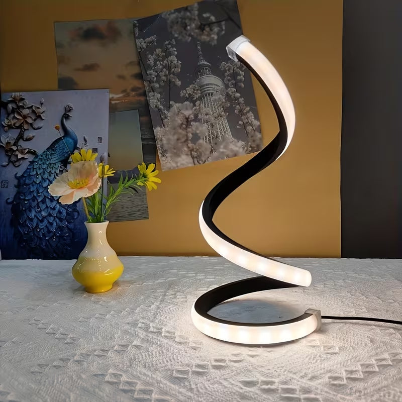 Spiral LED Desk Lamp, Dimmable 3-Color Bedside Light, Set of 2 — detail view 2