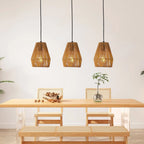7inch Set Of 3 Rustic Hemp Rope Pendant Light