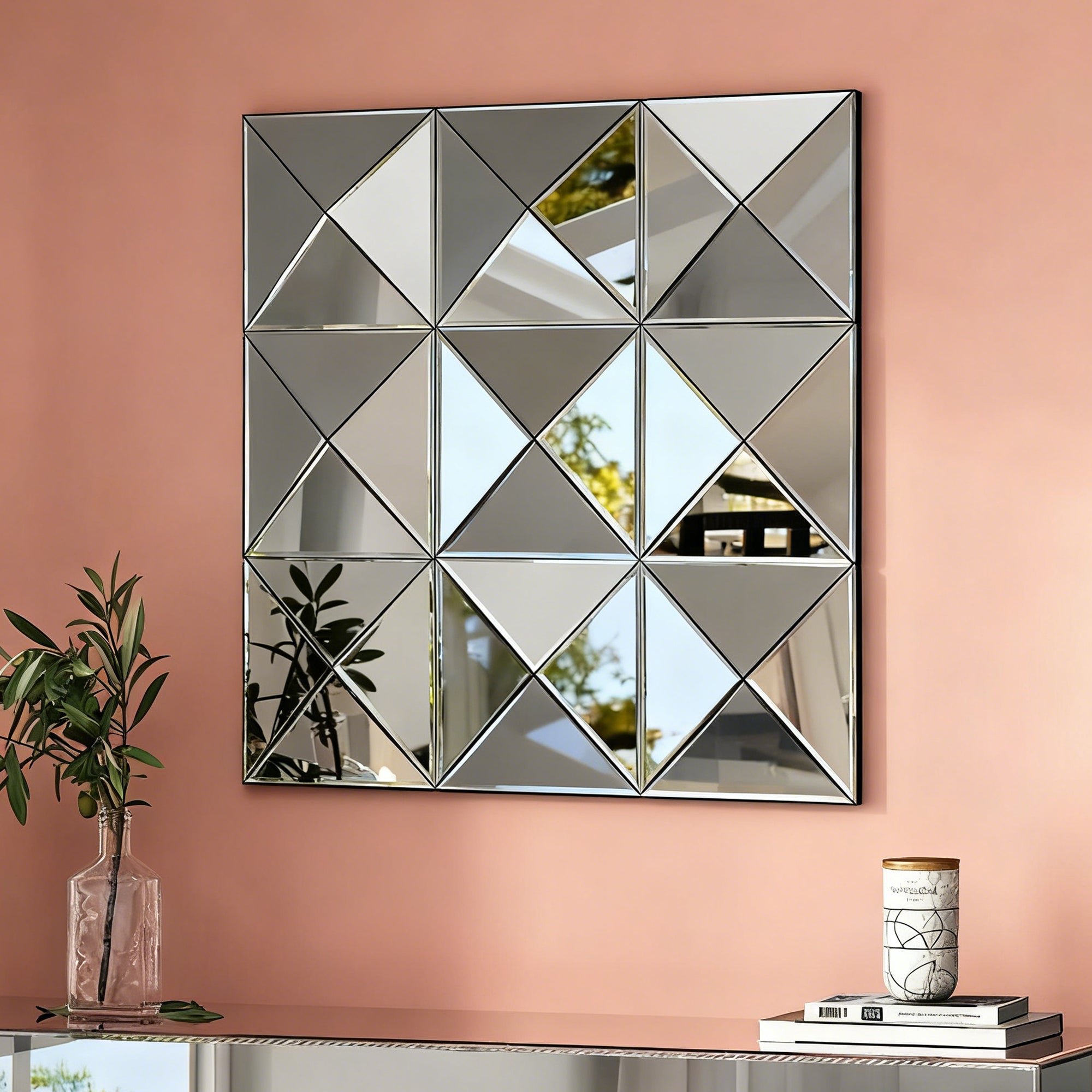 3d Mirror Wall Decor Beveled Glass Wall Mirror Interior Home Decor Lar