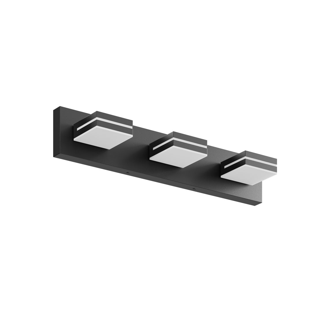 Modern Chrome LED Vanity Light Fixture, Geometric Design for Bathroom Vanity — detail view 2