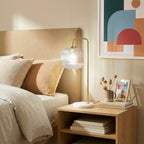 Haven Clear Glass Table Lamp With Gold Brush Metal And Marble Base