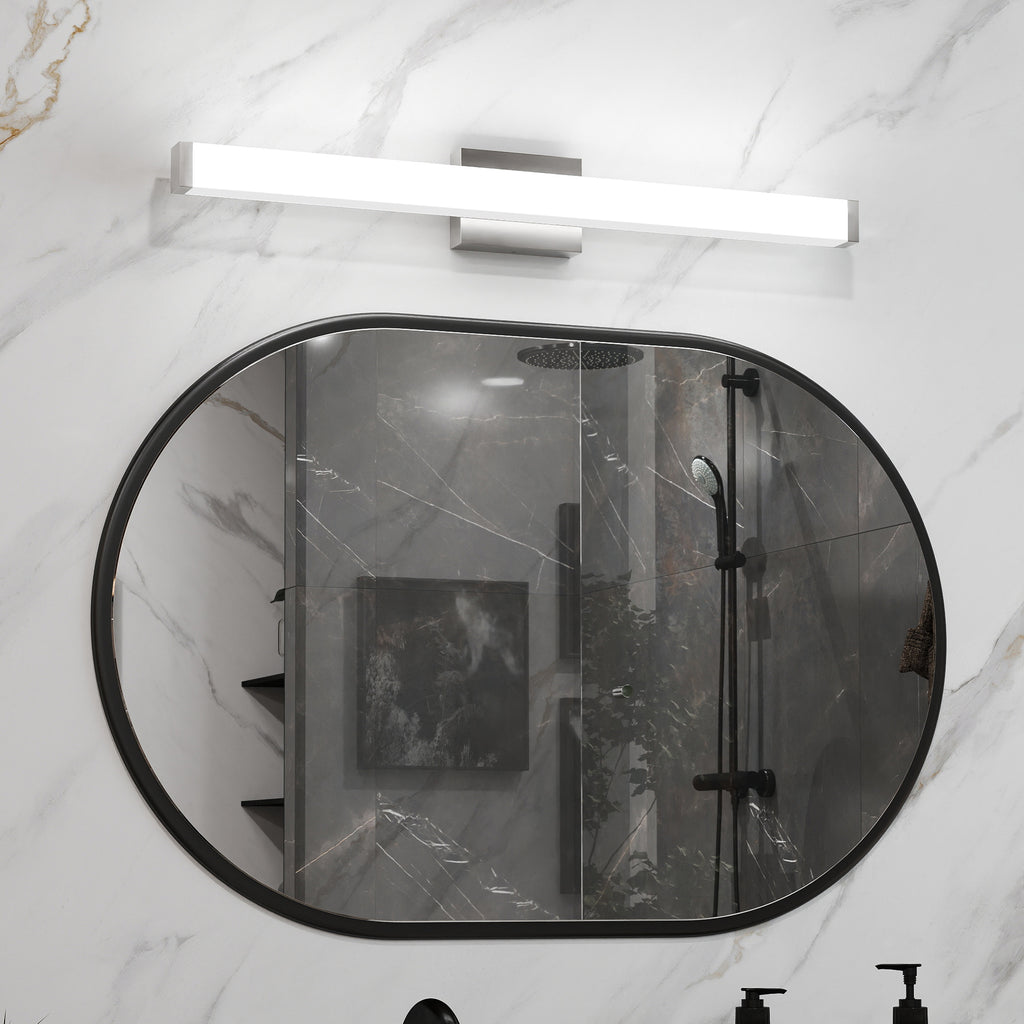 Bathroom Vanity Light Brushed Nickel Square LED 33inch 18W 6000K Cool