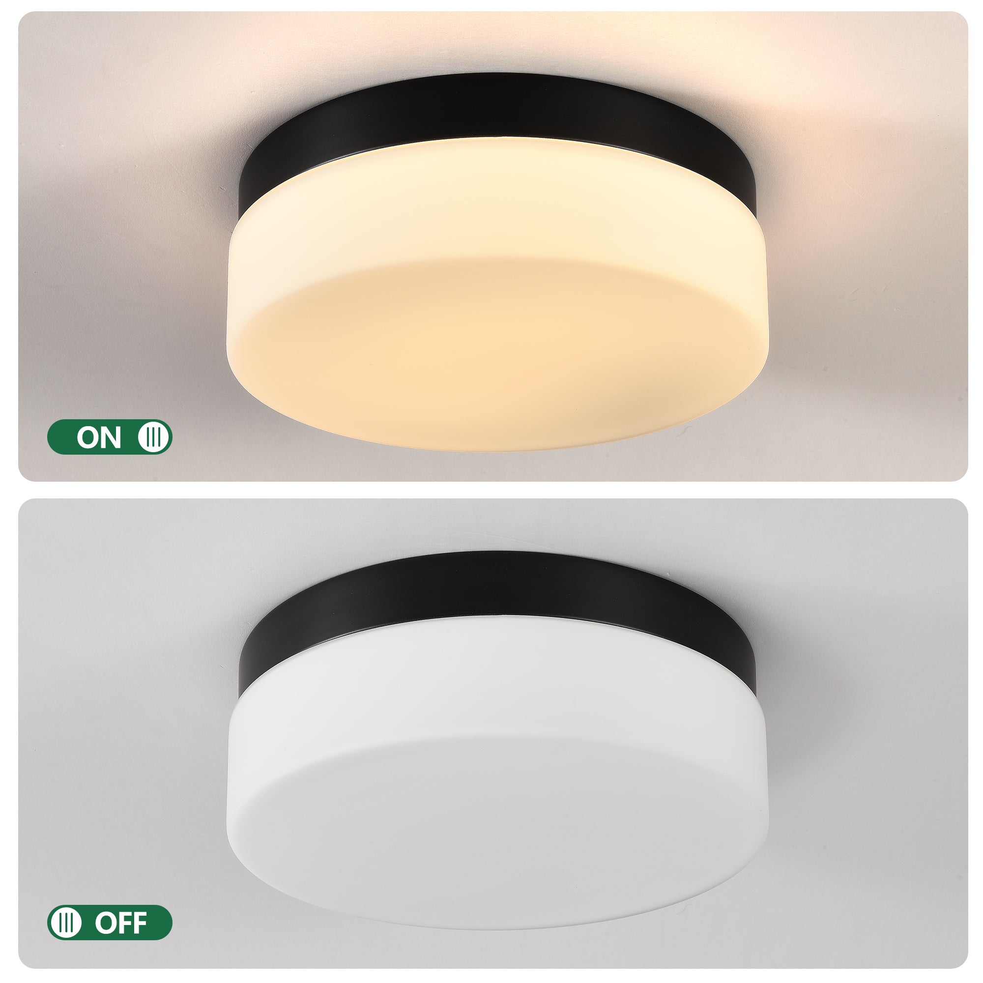 Low-Profile LED Flush Mount Ceiling Light, 3 Color Modes, Energy-Saving 24W