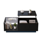 Height-Adjustable LED Coffee Table with Hidden Storage