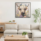 Farmhouse Highland Cow Wall Decor In Neutral Colour Rustic Cow And Chr