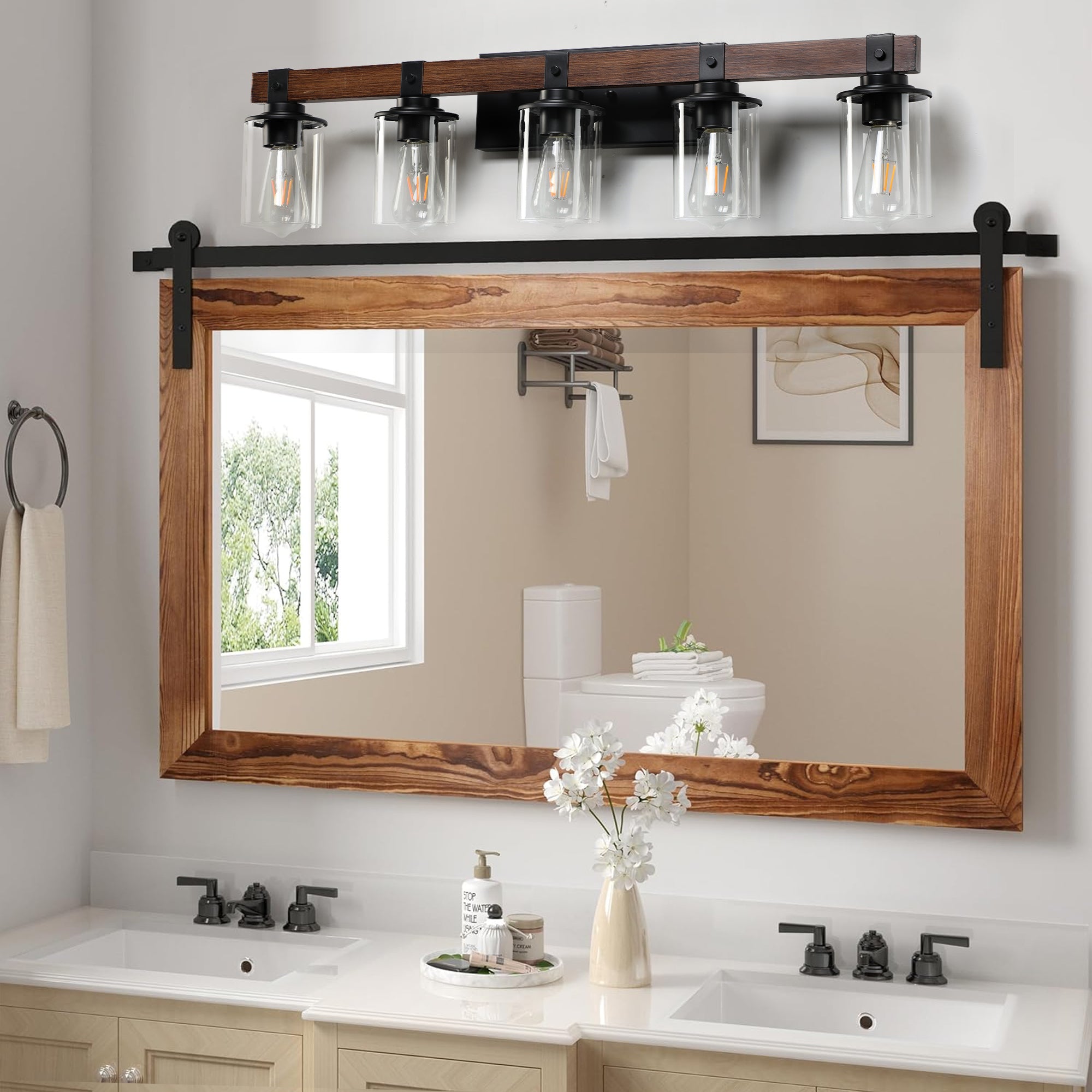 35 Rustic 5-Light Vanity Light