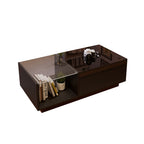 Height-Adjustable LED Coffee Table with Hidden Storage