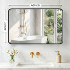 Wall Mirror With Rectangular Metal Frame