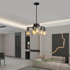 Modern Farmhouse Chandelier, 6-Light Matte Black