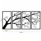 CIFbuy Modern Aluminum Dead Branch And Flying Bird Four-Piece Wall Art