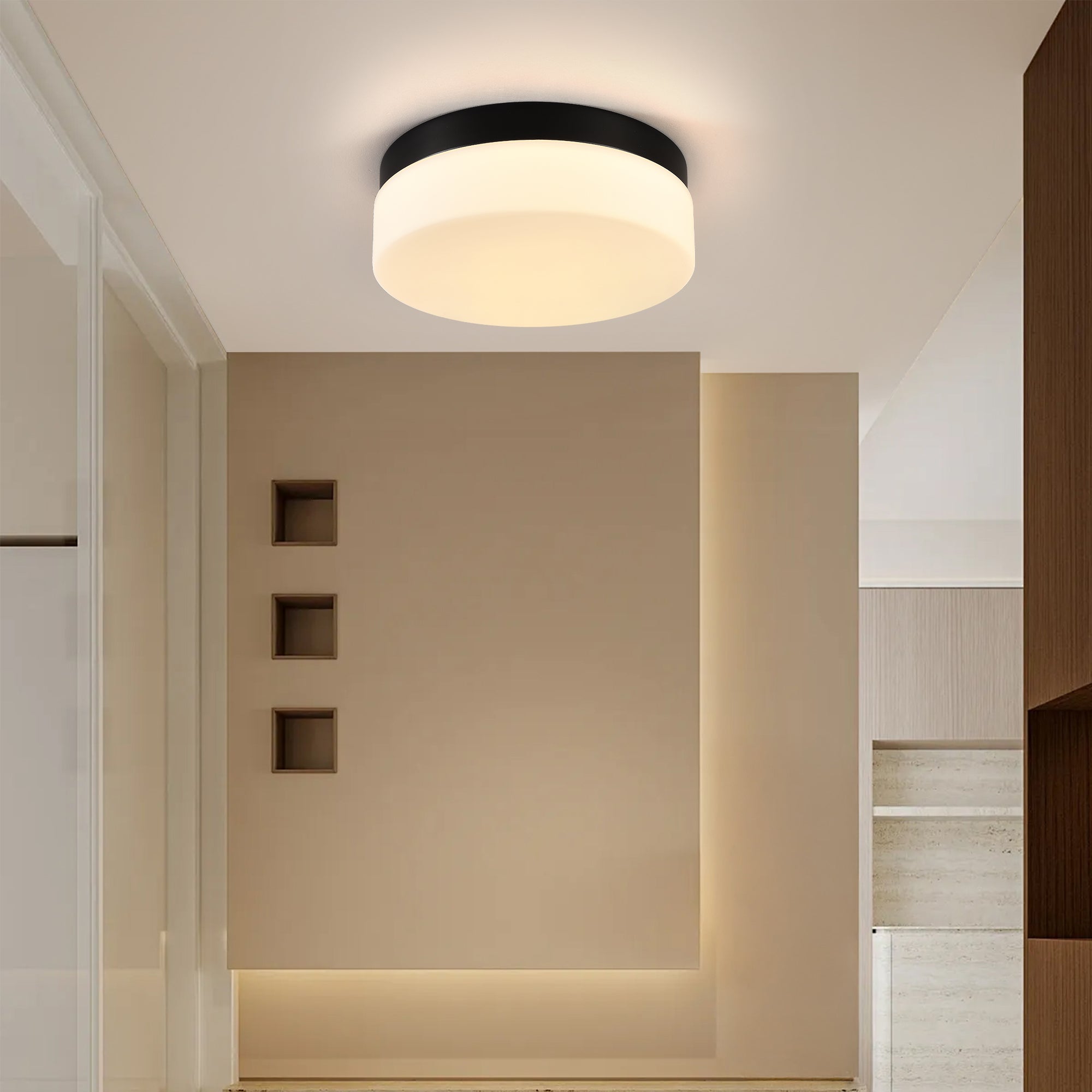 Low-Profile LED Flush Mount Ceiling Light, 3 Color Modes, Energy-Saving 24W
