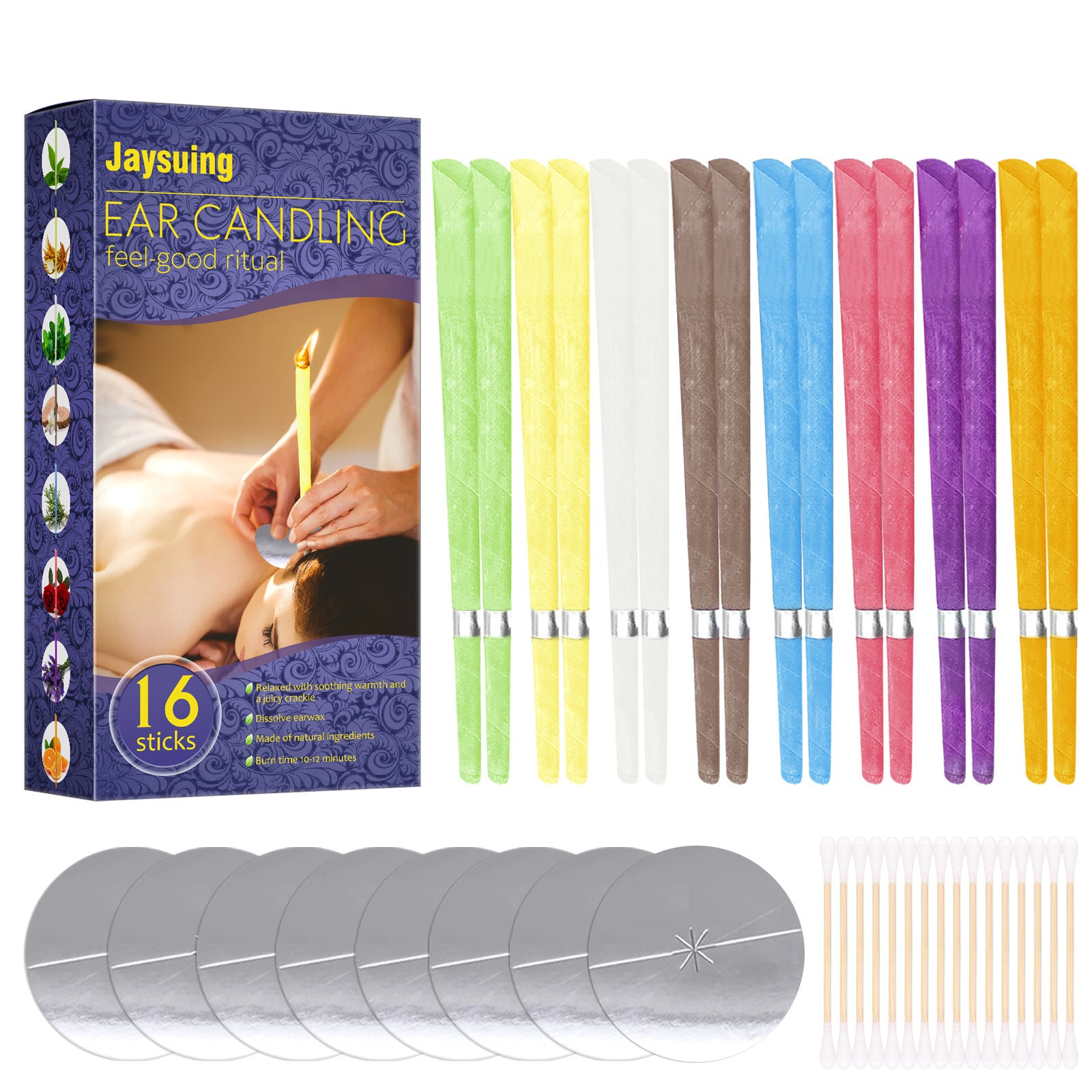 Ear Care Aromatherapy Ear Candle Wax Cleaning Set Relaxing Stress Reli