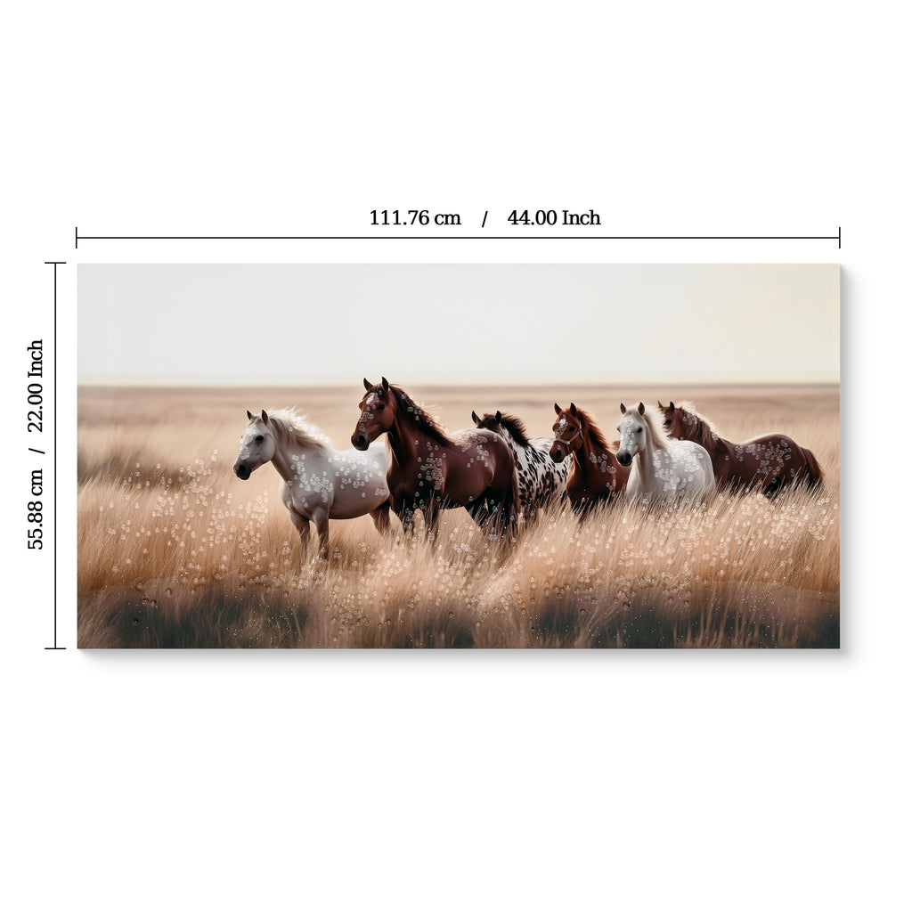 Cozy Country Rustic Horses Wall Art Decor Western Farm Equine Canvas P